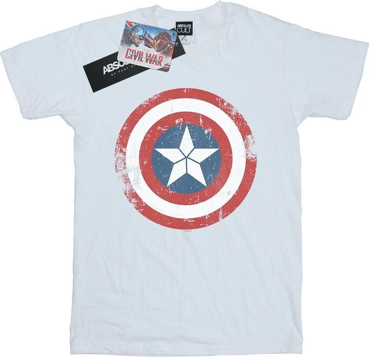 Captain America Civil War Distressed Shield TShirt Jungen