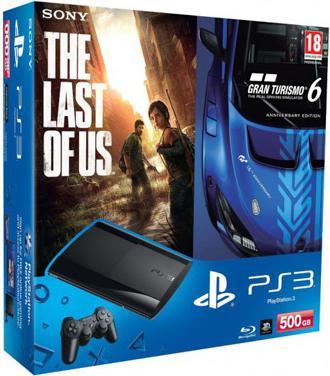 Sony Playstation 3, 500GB, inkl. Gran Turismo 6 & Last of Us