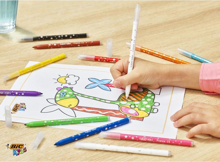 Produktbild Bic Zauber-Fasermaler ® KIDS MAGIC, 0,8 mm,10-farbig sort, Etui à 12 Stück (Mehrfarbig, 12 x)