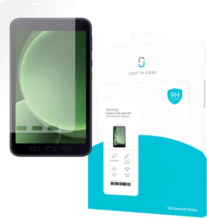 Produktbild Just in Case GehÃ¤rtetes Glas Clear Displayschutzfolie Samsung Galaxy Tab Active 5 (1 Stück, Galaxy Tab Active 5)
