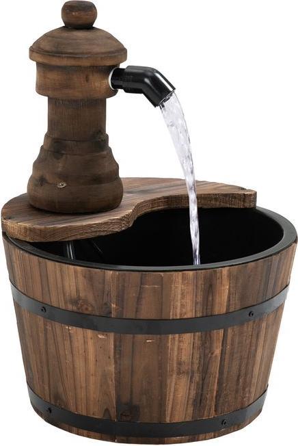 Produktbild Swisshandel24 Gartenbrunnen, Tannenholz + Metall Naturholz