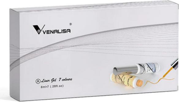 Produktbild Venalisa Liner Gel Set A (Set, 01 Orange, 06 Silber, 07 Champagnergold, 03 Weinrot, 04 Dunkelblau, 05 Rauchgrau, 02 Senfgelb)