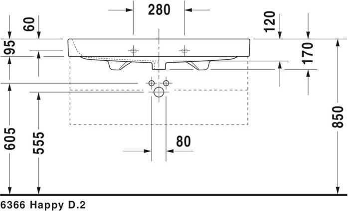 Produktbild Duravit Mbel-Waschtisch Happy D.2 100 cm wei 2318100000 (505 mm, 1000 mm)