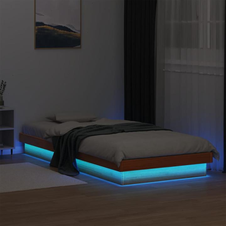 Produktbild VidaXL Bett mit LED-Beleuchtung Kiefer (150 x 200 cm)