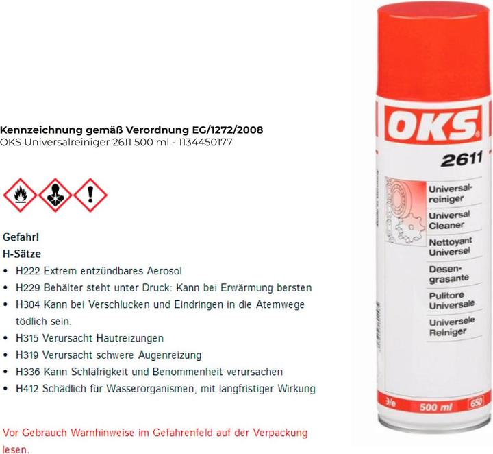Immagine prodotto Oks Detergente universale 2611 500 ml