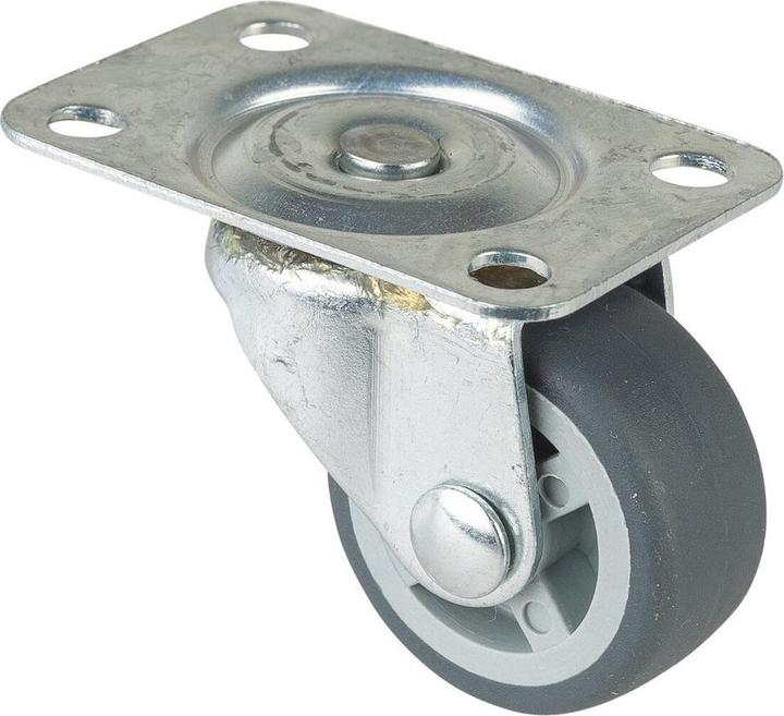 Actual product image BS Rollen Swivel castor Wheel Ø 30 mm Load capacity 20 kg with screw-on plate Rubber grey