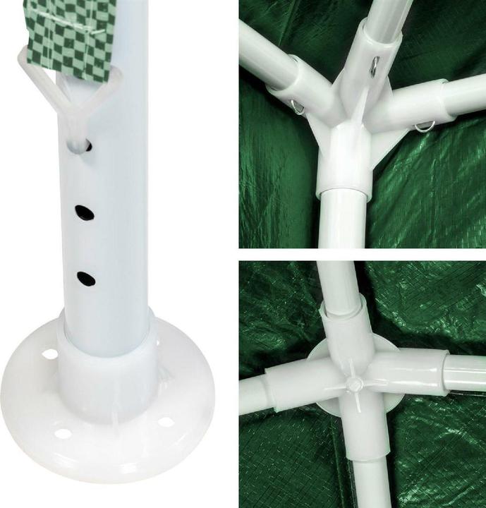 Produktbild VCM Pavillon Partyzelt 3x3m grün weiss wasserdicht 4 Seitenteile Gartenzelt Eventzelt (300 cm, 300 cm)