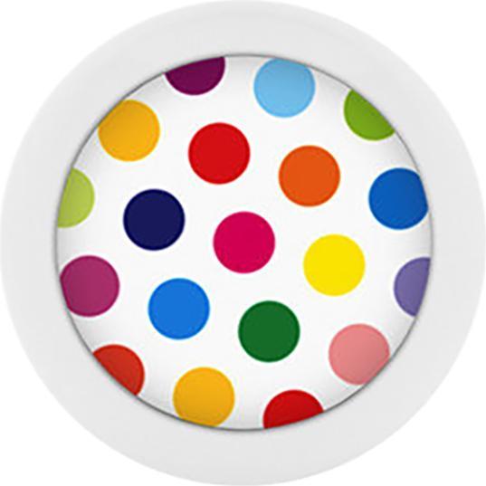 Star Piercing Micro Kugel Pure White mit Polka Dots weiss/farbig (ohne Messing, Chirurgenstahl 316L)