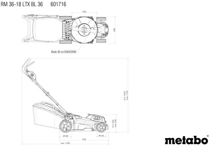 Produktbild Metabo RM 36-18 LTX BL 36 (Akkubetrieb)