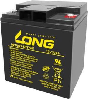 Actual product image Long WP30-12TNE WP30-12TNE Lead-acid battery 12V 30Ah lead-fleece (AGM) (W x H x D) 166 x 176 x 125mm M6 (1 pcs., 30000 mAh)