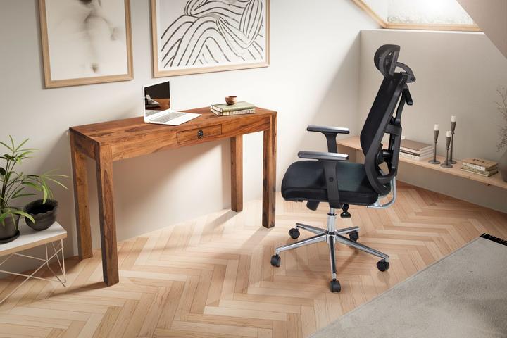 Actual product image FineBuy Desk Office desk 118 cm sheesham solid wood laptop table drawer (118 x 40 x 70 cm)
