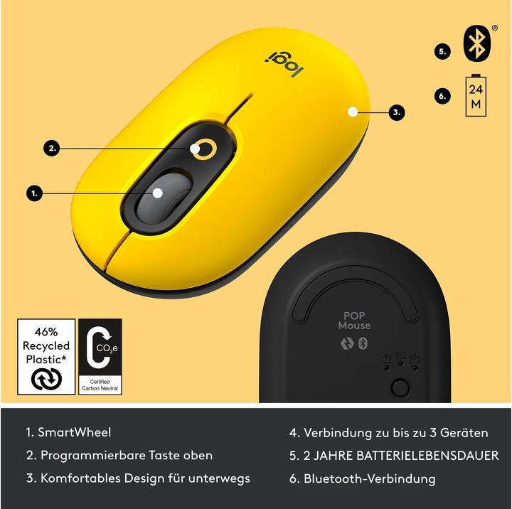 Immagine prodotto Logitech Pop Mouse (Senza fili)