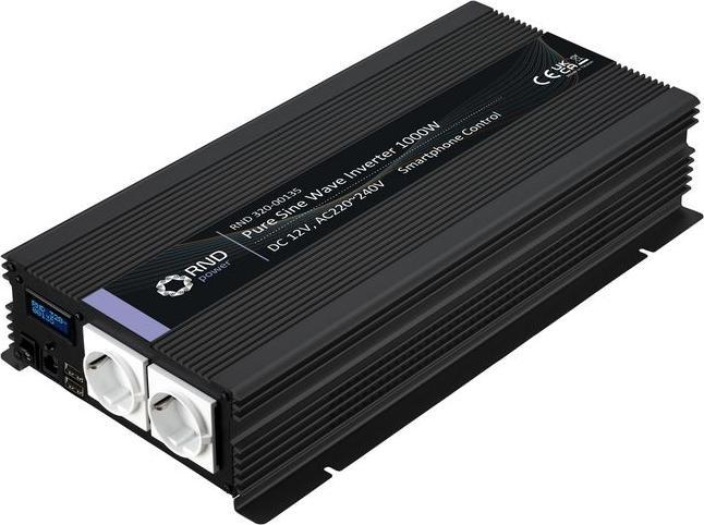 Image du produit RND Onduleur sinusoïdal DC / AC, contrôle par smartphone 10... 15V 1kW Prise de type F (CEE 7/3) avec