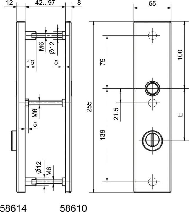 Actual product image Glutz Schutztürsch. 58614 Knopfl. RZZA78 (Door plate set)
