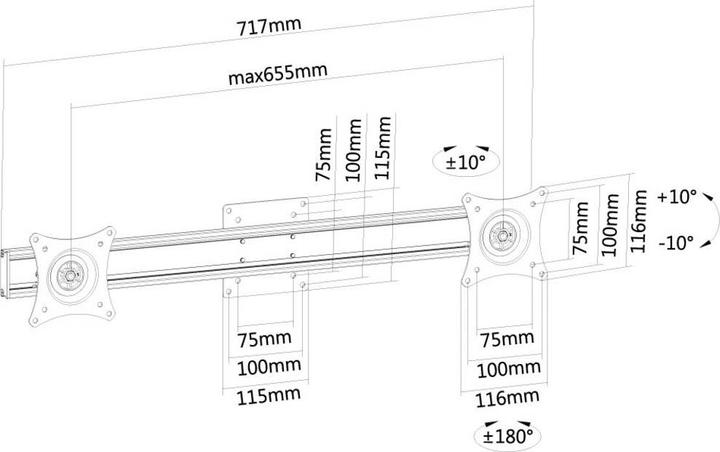 Actual product image Neomounts FPMA-CB200BLACK (0.72 m)