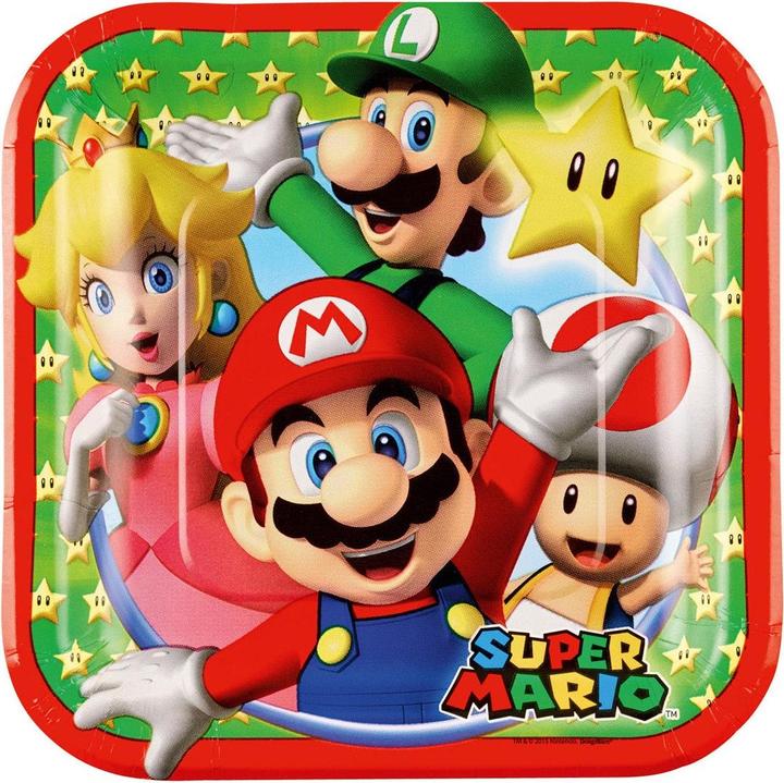 Amscan Assiettes - Super Mario Bros et Luigi (8pcs) (8 x)