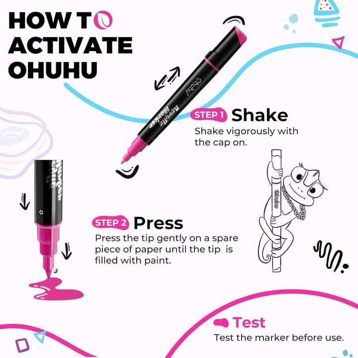 Actual product image Ohuhu Kakaako acrylic pencils (Silver, Multicoloured, Gold, Copper, Bronze, 3 mm, 30 x)