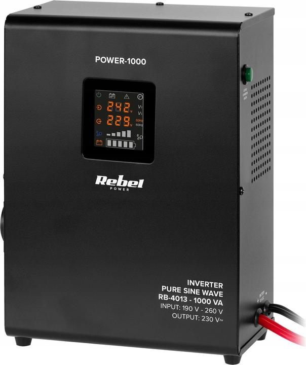 Actual product image Rebel POWER-1000 wall-mounted emergency power supply - Inverter with pure sine wave and charging function