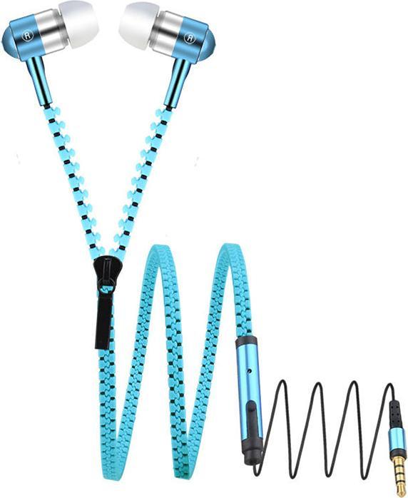 Image du produit Hermex In Ear ZIPPER Headset avec télécommande BLEU pour tous les smartphones Android (Filaire)