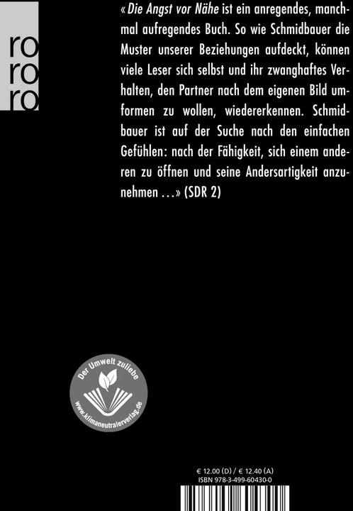 Produktbild Die Angst vor Nähe (Deutsch, Wolfgang Schmidbauer, 1998)