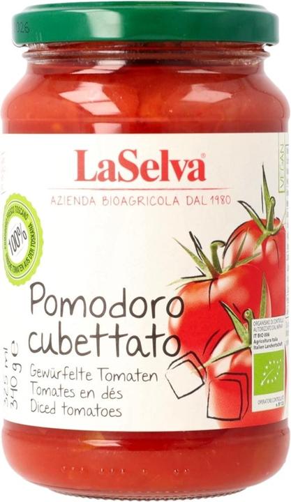 Actual product image LaSelva Cubettato - diced tomatoes (340 g)