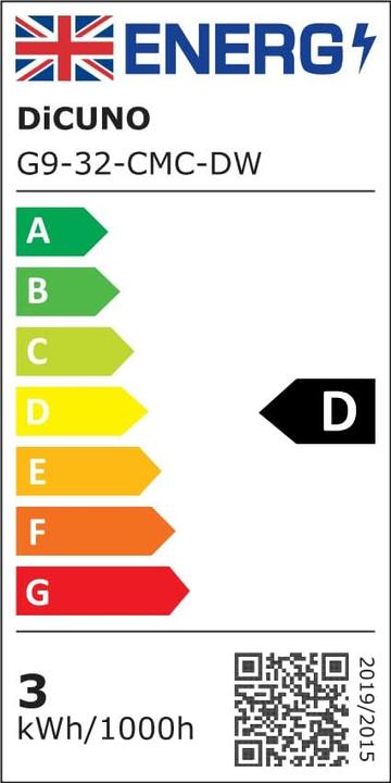 Energy Label LS LED G9 Smart-Look (G9, 3 W, 480 lm, 1 x, D)