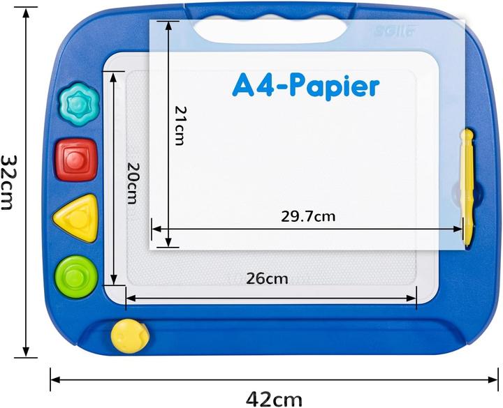 Produktbild Activity Board Grosse Magnetische Maltafel Zaubertafel, 42x32cm Zeichentafel Zaubermaltafel Malbrett mit 4 Form