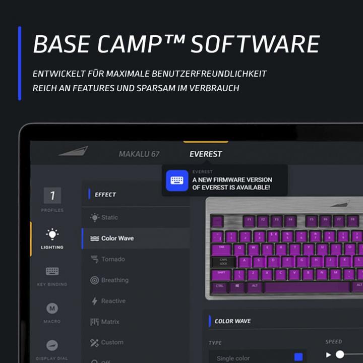 Produktbild Mountain Everest Core TKL Tastatur - MX Blue, ISO, DE-Layout (DE, Kabelgebunden)