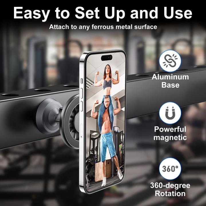 Actual product image PhoneLook MagSafe 360° Magnetischer Telefonhalter mit verstellbarem Magnet für Fitnessstudio oder Metallhalter