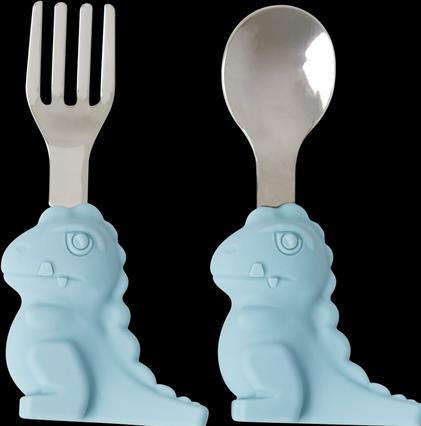 Actual product image Rice Stainless Steel Kids Cutlery Blue