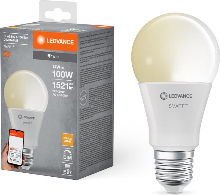 Image du produit Ledvance Smart+ Wifi Classic (E27, 14 W, 1521 lm, 1 x, F)