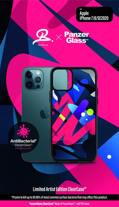 Actual product image PanzerGlass ClearCase iPhone 7/8/SE 2020 Mikael B Limited Artist Edition Antibakterinis (Apple iPhone 7, Apple iPhone SE (2nd Gen))