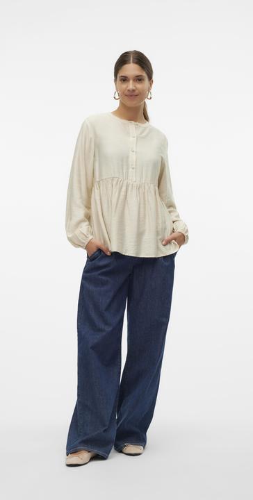 Actual product image Mamalicious Regular fit Mandarin collar Elasticated cuffs Balloon sleeves Top Blouse (L)