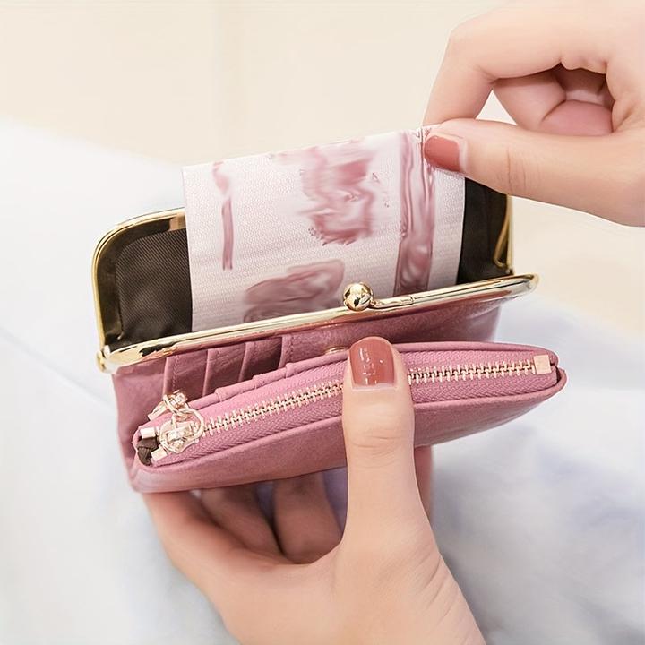 Actual product image Only-Bags.Store Solid colour versatile short wallet, Vintage Clutch Coin Purse Credit Card Holder with