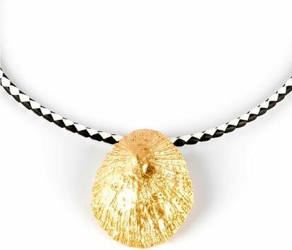 Shabama Women's Calobra Luxe Brass Flash Plated Gold Leather Necklace 38cm