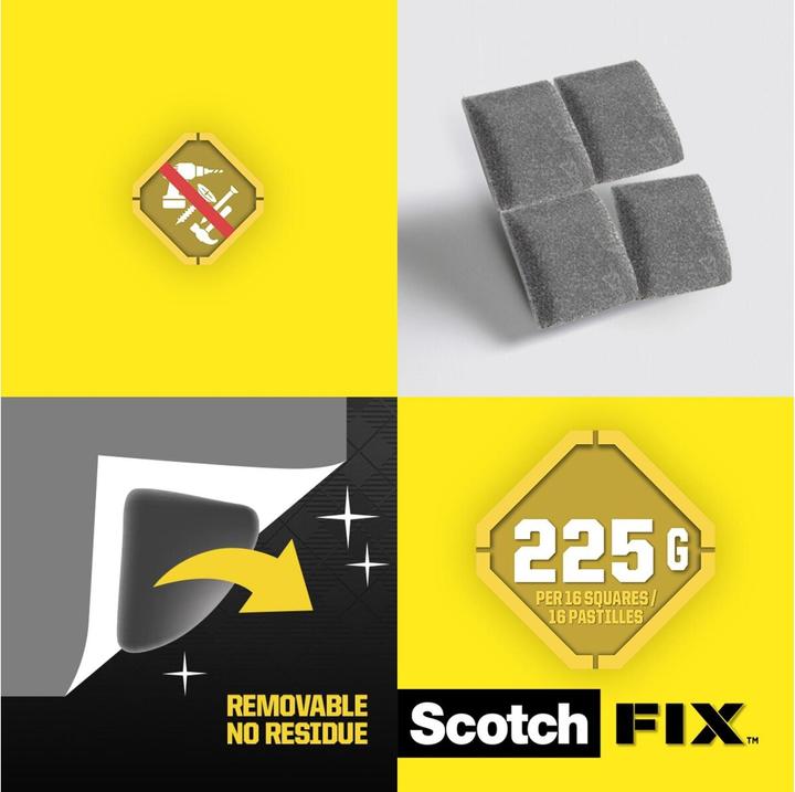 Image du produit Scotch Carrés de fixation amovibles Scotch-Fix (0.23 kg)