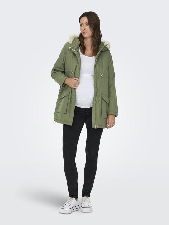 Produktbild Only Maternity Kapuze mit abnehmbarem Kunstfell-Rand Maternity Parka Langer Parka (M)