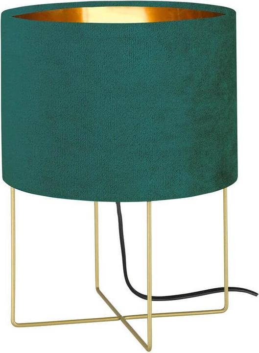 Produktbild Fischer & Honsel Honsel Aura Tischleuchte E27 Stoffschirm petrol Samt, goldfarben gold 50462 (E27)