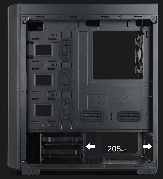 Actual product image Gembird Fornax K500 ATX Computer Case Midi Tower Black (mATX, ITX, ATX, E-ATX)