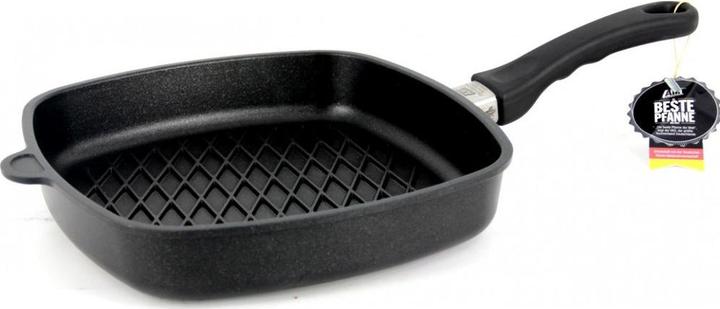 Actual product image AMT Grill pan square 28x28cm induction with diamond pattern (28 cm, Grill pan, Cast aluminium)