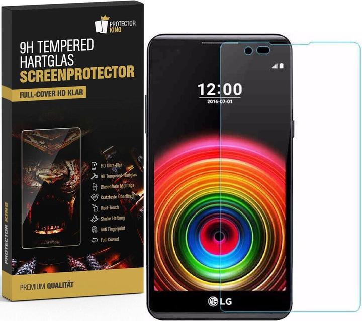 Produktbild Protectorking 1x echtes Tempered 9H Panzerhartglas 3D KLAR (1 Stück, LG X Power)