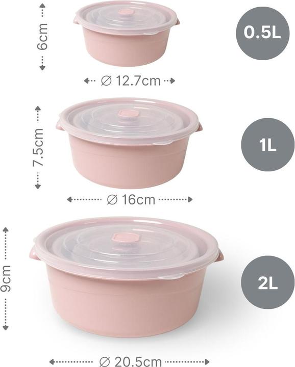 Actual product image Hobby 3er-Set Aufbewahrungsdosen Vorratsdosen Mikrowellendosen Gefrierdosen