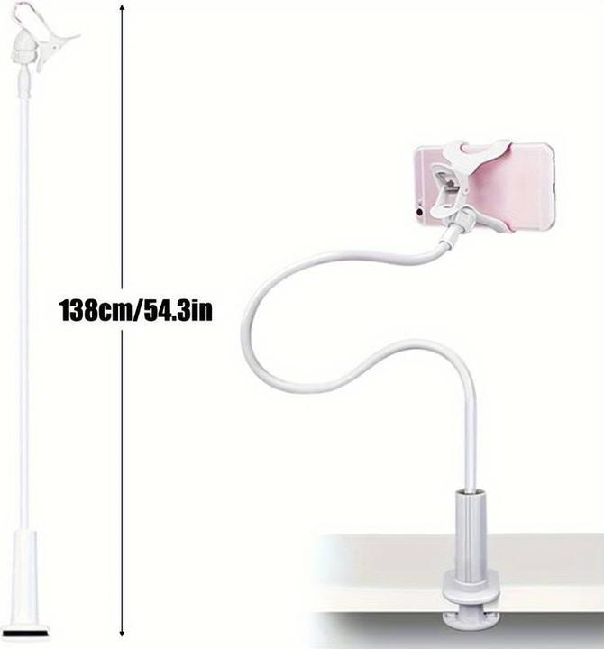 Produktbild PhoneLook Flexibler und bewegbarer Handyhalter 1.3 Meter mit Universalklammer für Tischkante
