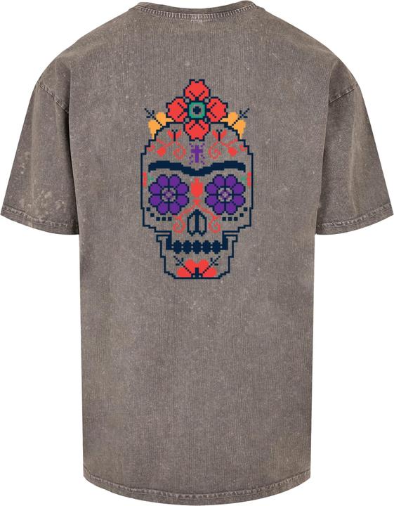 Actual product image Merchcode Frida Kahlo - Pixels viva la vida Acid Washed Heavy Oversize Tee - 118139 (XS)