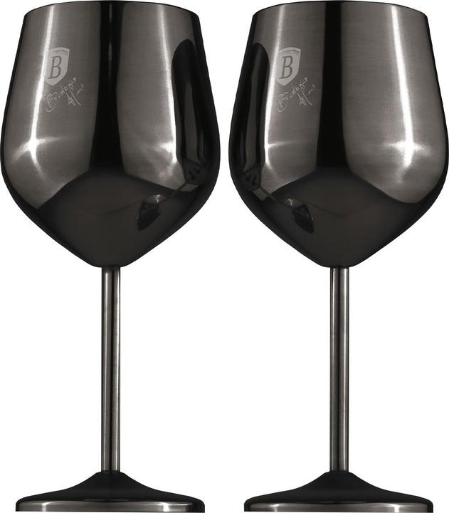 Produktbild BerlingerHaus Haus Edelstahl Weingläser 2 Stück Matte Black Collection (55 cl, 2 Gläser, Weingläser Set)