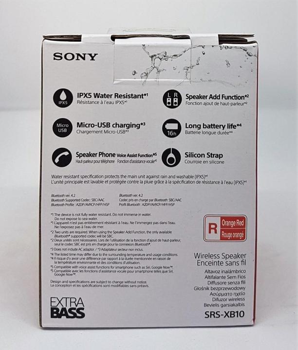 Image du produit Sony Srs-Xb10 (16 h, Fonctionnement sur batterie)