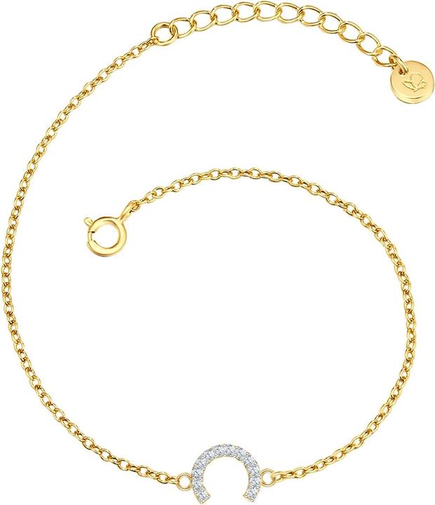 Glanzstücke München Damen Buchstabe C Sterling Silber Zirkonia Gelbgold 17,0 cm Basislänge + 3,0 cm Verlängerung - 32092 (17 cm, Sterling Silber)