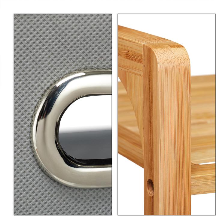 Actual product image Relaxdays Bathroom Shelf with Hamper (40 x 30 x 95 cm)