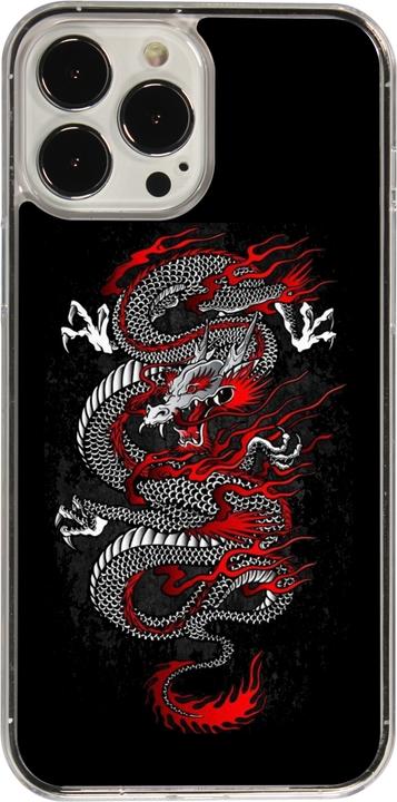Produktbild PhoneLook Hülle transparent Japanese style Dragon Tattoo Red Black (Apple iPhone 13 Pro Max)