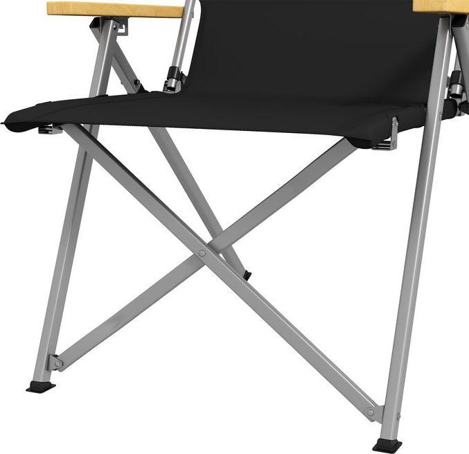 Produktbild Swisshandel24 Campingstuhl faltbar, 4-fach verstellbare Rückenlehne, Kopfstütze, Schwarz